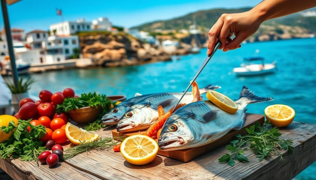 Greek seafood making cooking fish in Greece enjoyable